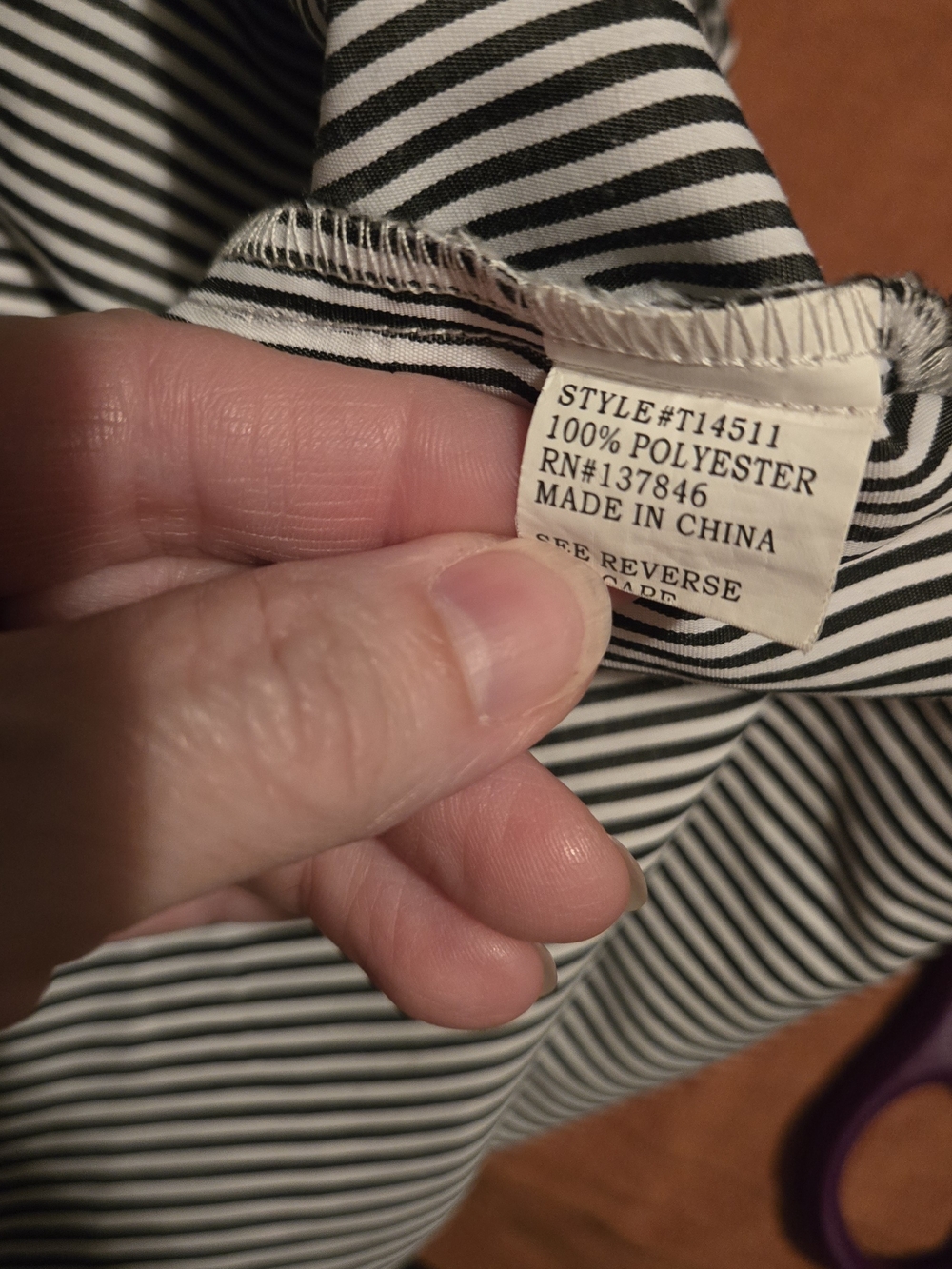 Roommates‎ Large Striped Off-Shoulder Ruffled Sleeve Top - Black/White - Picture 3 of 4